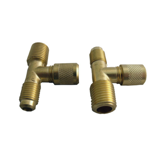 [SF9614] SF9614 TEE BRASS, 1/4" MALE FLARE X 1/4" MPT X 1/4" MALE FLARE ON BRANCH - 2 EA